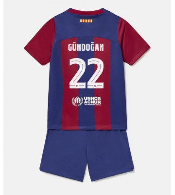 Barcelona Ilkay Gundogan #22 Replika Babytøj Hjemmebanesæt Børn 2023-24 Kortærmet (+ Korte bukser)